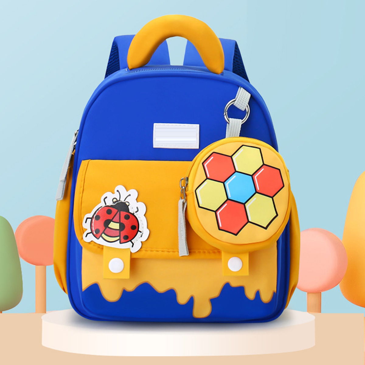 Cartoon Children Kindergarten Backpack Toddlers Preschool Backpack with Accessories - ChildAngle