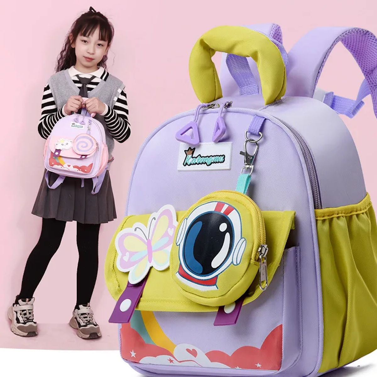 Cartoon Children Kindergarten Backpack Toddlers Preschool Backpack with Accessories - ChildAngle