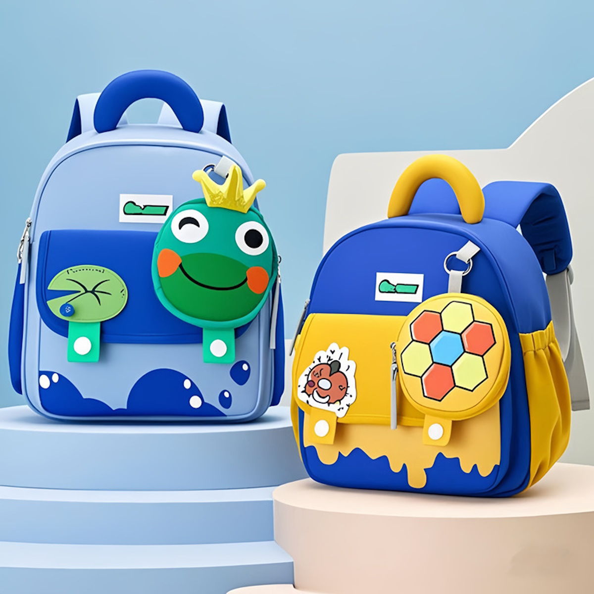 Cartoon Children Kindergarten Backpack Toddlers Preschool Backpack with Accessories - ChildAngle