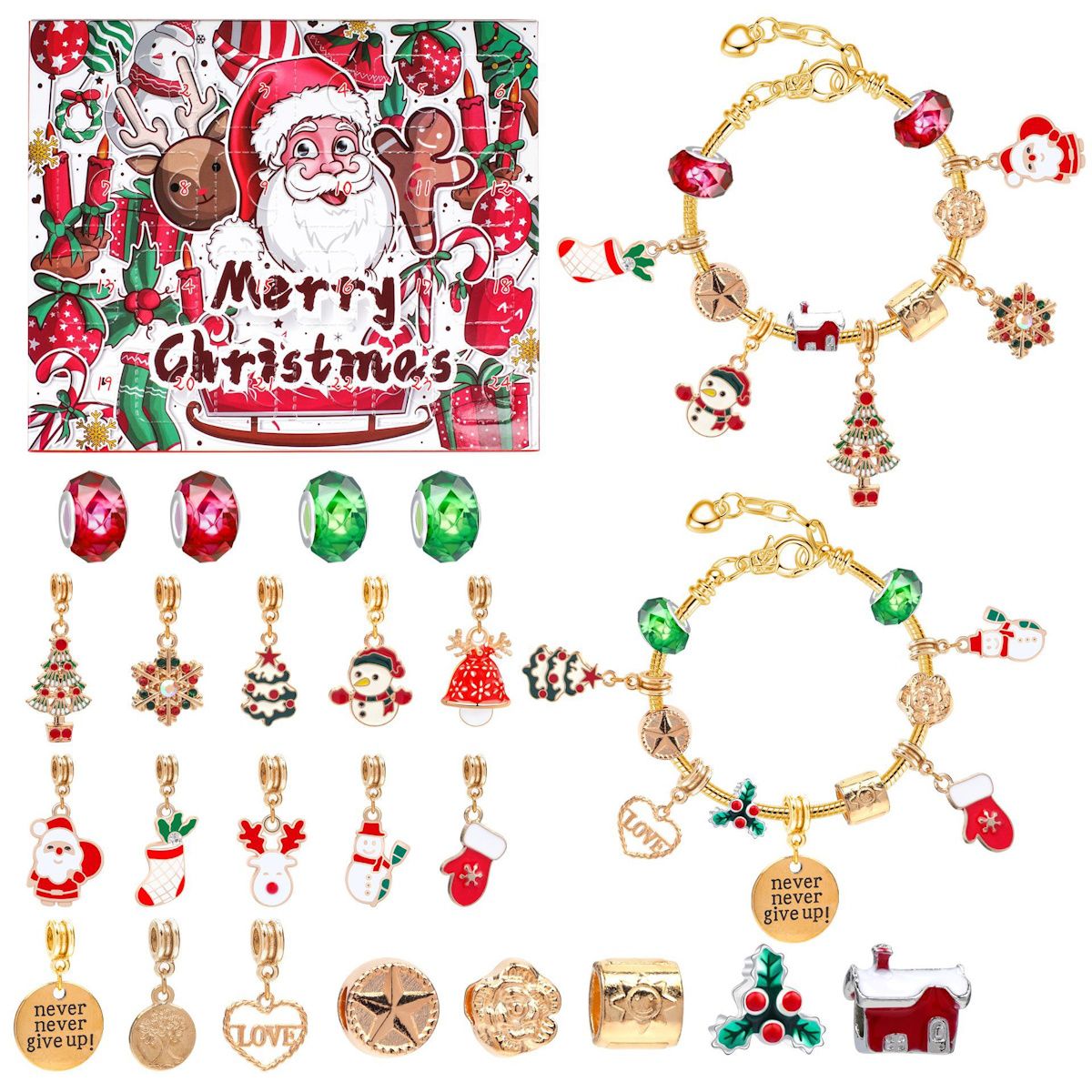 Charm Bracelet Advent Calendar Jewelry Advent Calendar Kids Advent Calendar Jewelry Set for Girls Christmas Calendar Bracelet - ChildAngle