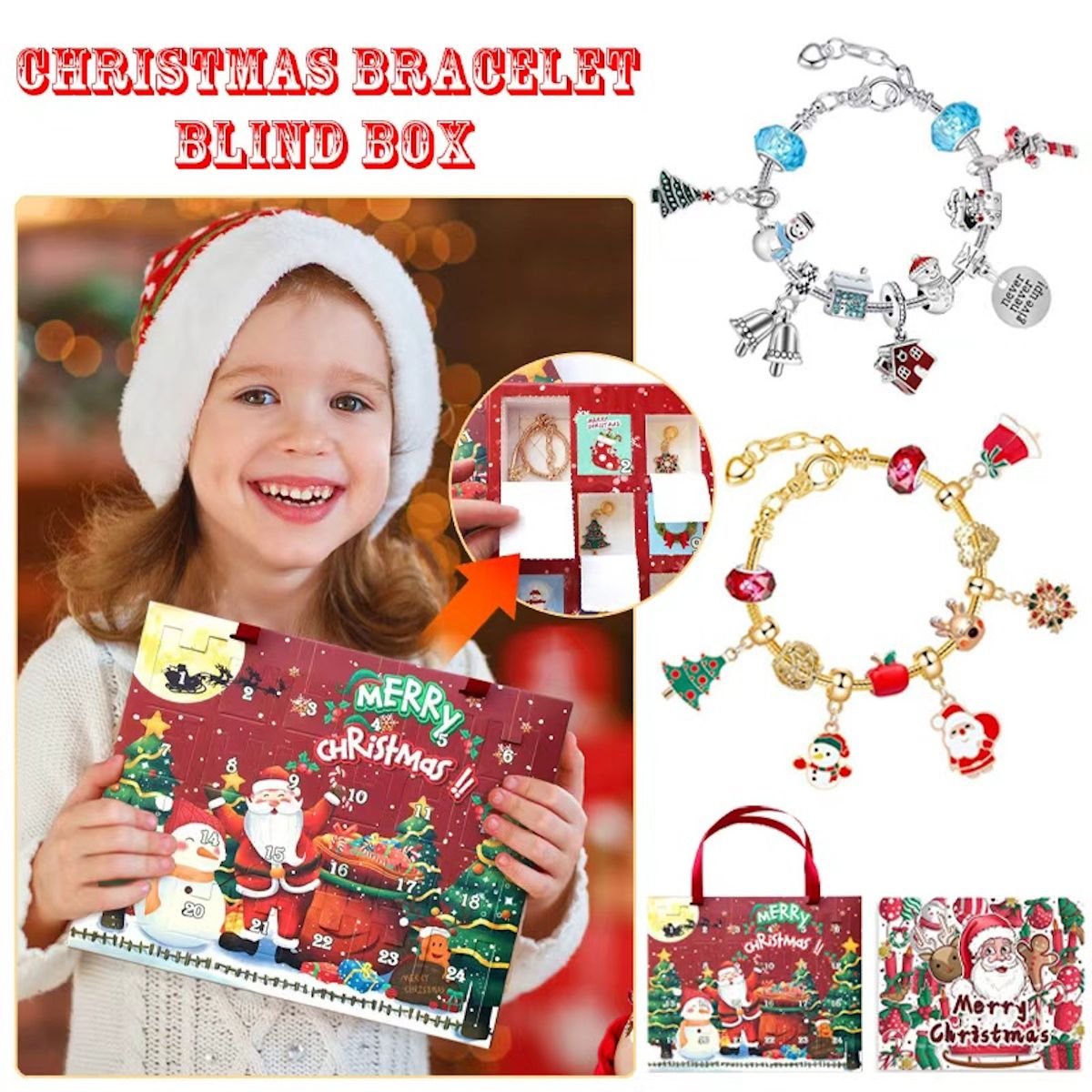 Charm Bracelet Advent Calendar Jewelry Advent Calendar Kids Advent Calendar Jewelry Set for Girls Christmas Calendar Bracelet - ChildAngle
