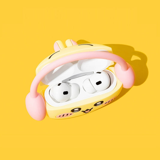 Chiikawa airpod case with pink headphones - ChildAngle Chiikawa AirPods Case