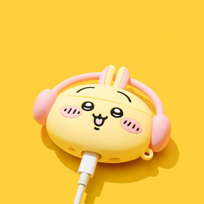 Chiikawa airpod case with pink headphones - ChildAngle Chiikawa AirPods Case