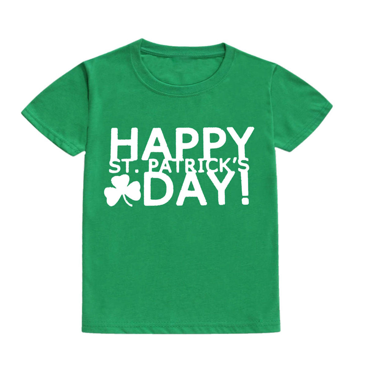 Green Graphics Print Childrens St. Patrick's Day Shirts - ChildAngle