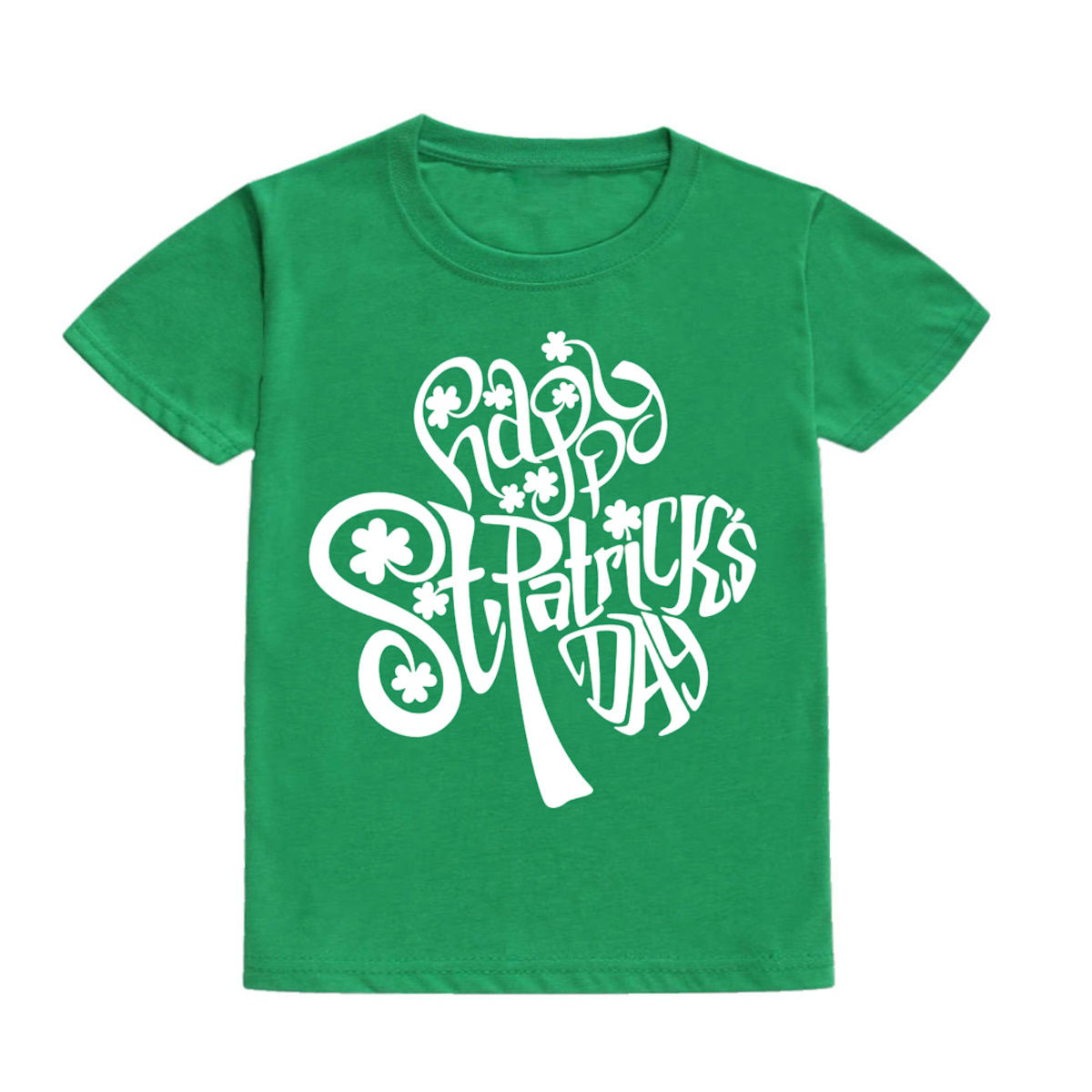 Green Graphics Print Childrens St. Patrick's Day Shirts - ChildAngle