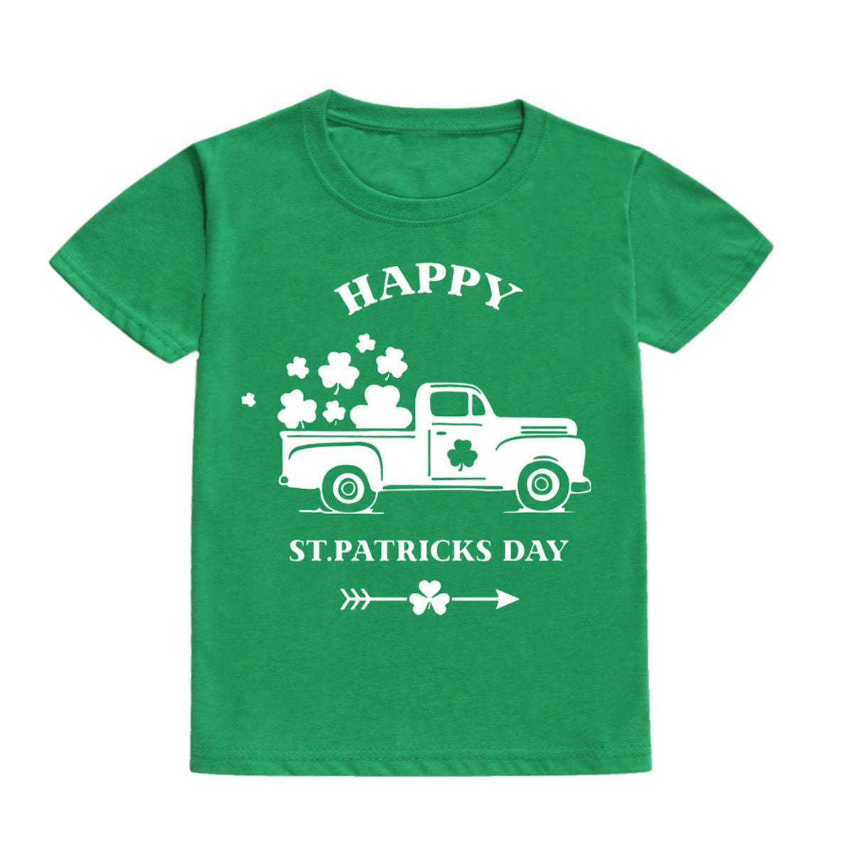 Green Graphics Print Childrens St. Patrick's Day Shirts - ChildAngle