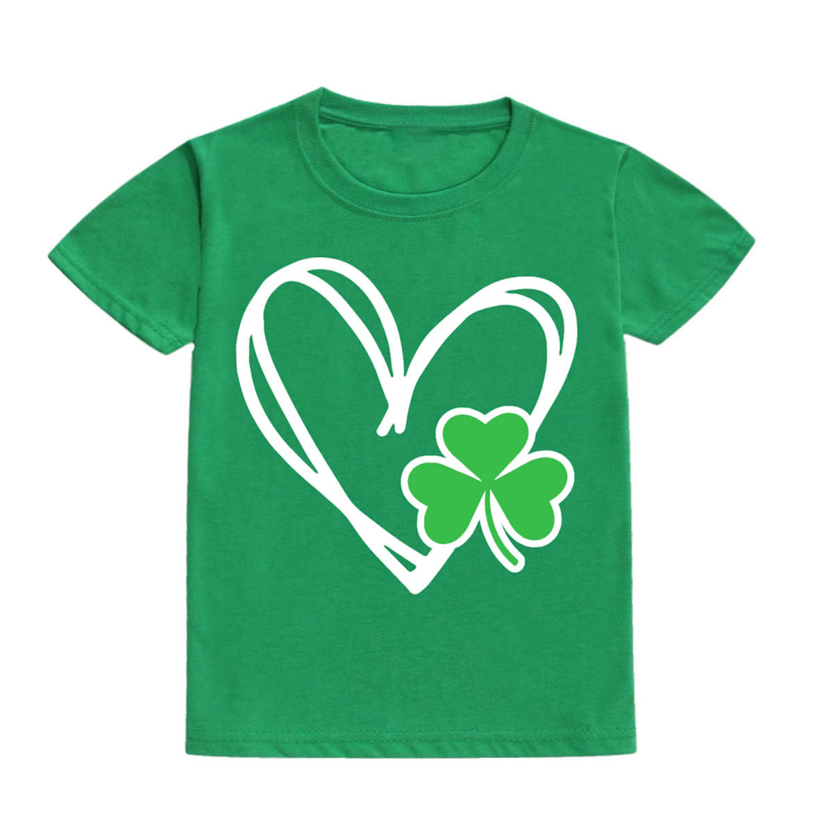 Green Graphics Print Childrens St. Patrick's Day Shirts - ChildAngle