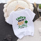 Letter Print Lucky to Be A Big Brother Childrens St. Patrick's Day Shirts - ChildAngle