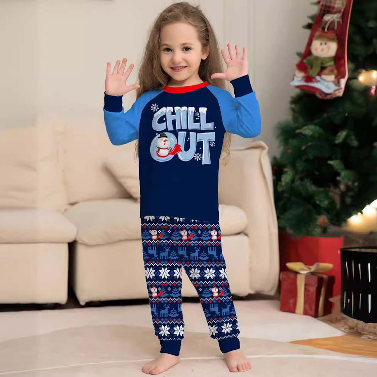 Chill Out Christmas Family Matching Christmas PJS Pyjamas Set - ChildAngle