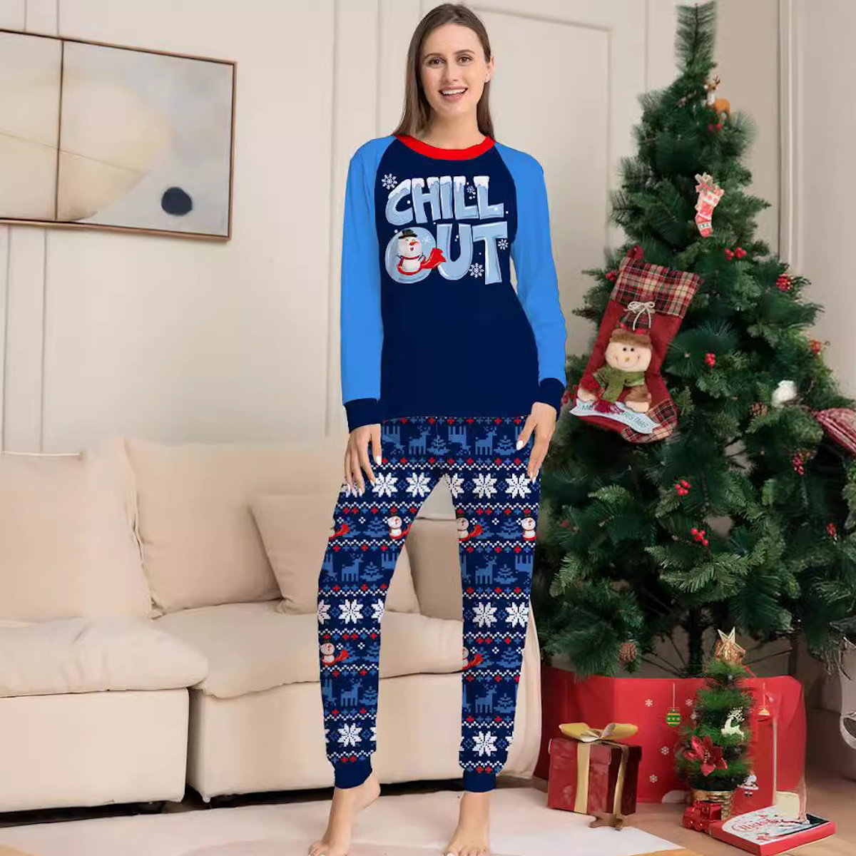 Chill Out Christmas Family Matching Christmas PJS Pyjamas Set - ChildAngle