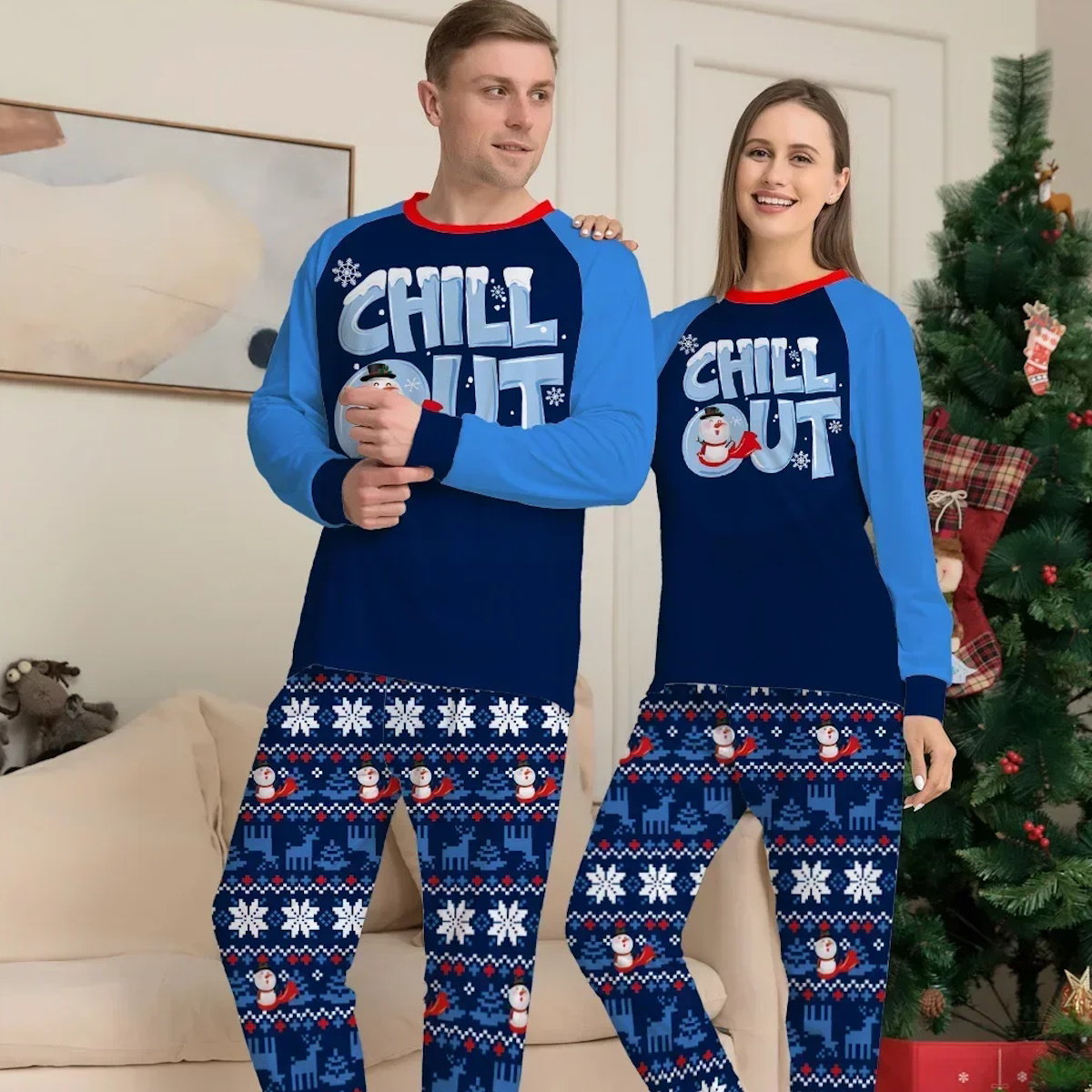 Chill Out Christmas Family Matching Christmas PJS Pyjamas Set - ChildAngle