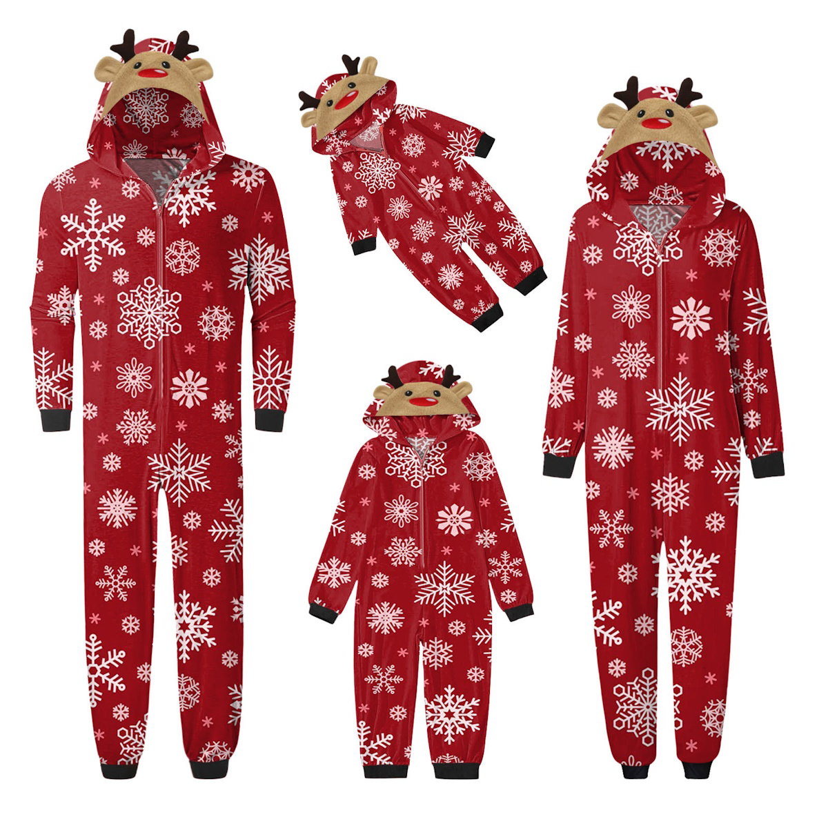 Red Snowflakes Family Matching Christmas-themed onesies Pajamas - ChildAngle