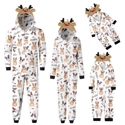 Set of matching Christmas-themed onesies with reindeer - ChildAngle Reindeer Family Matching Onesie Pajama Set