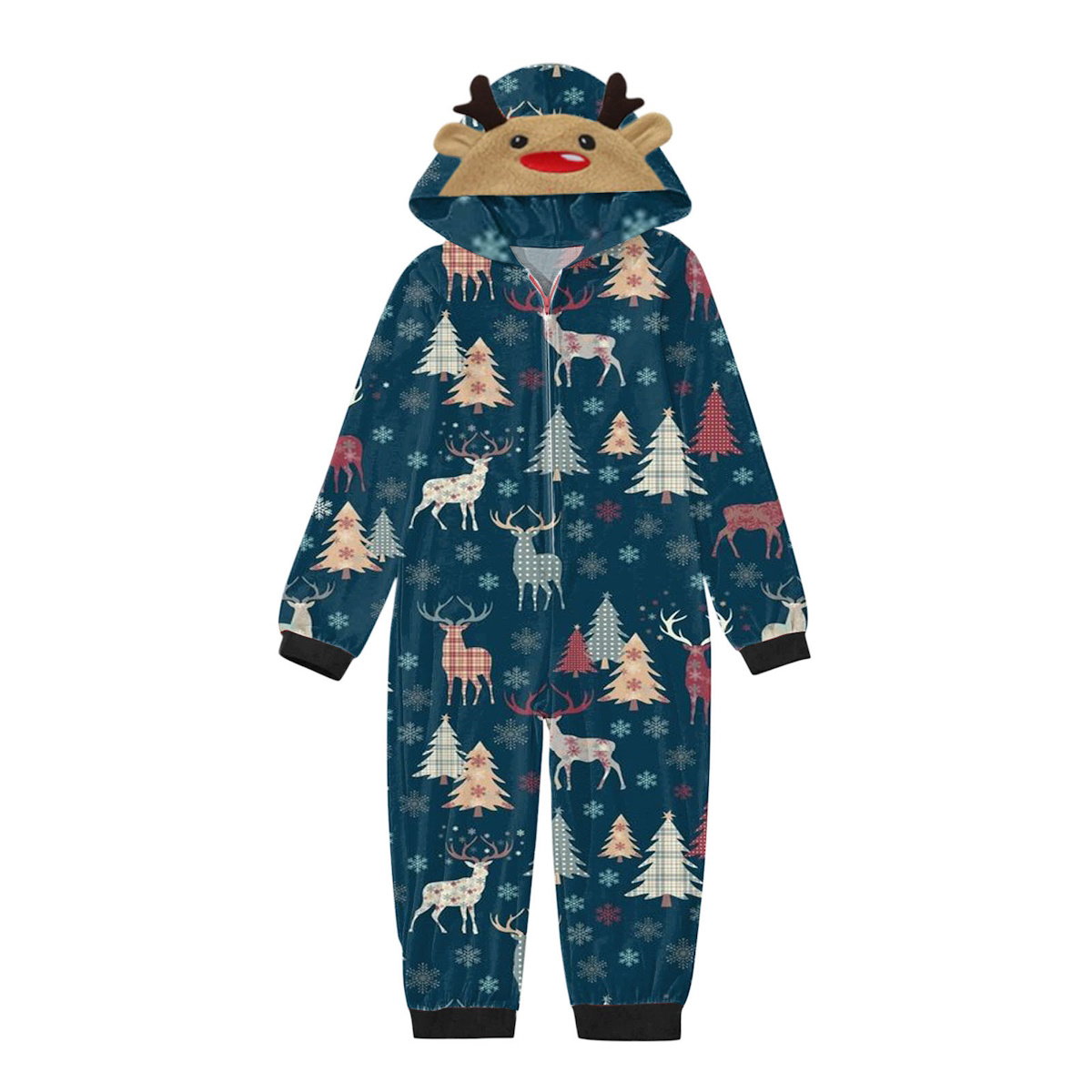Reindeer Snowflake Christmas Tree Family matching Christmas-themed pajamas - ChildAngle