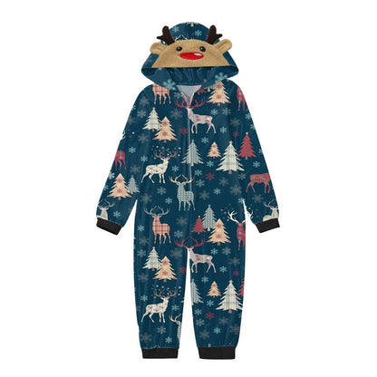 Reindeer Snowflake Christmas Tree Family matching Christmas-themed pajamas - ChildAngle