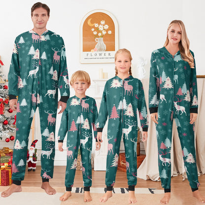 Reindeer Snowflake Christmas Tree Family matching Christmas-themed pajamas - ChildAngle