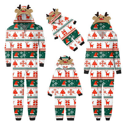 Reindeer Snowflake Christmas Tree Family matching Christmas-themed pajamas - ChildAngle