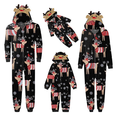 Reindeer Snowflake Christmas Tree Family matching Christmas-themed pajamas - ChildAngle