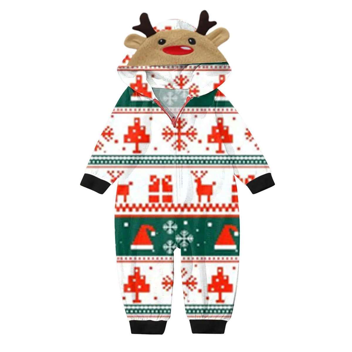 Reindeer Snowflake Christmas Tree Family matching Christmas-themed pajamas - ChildAngle