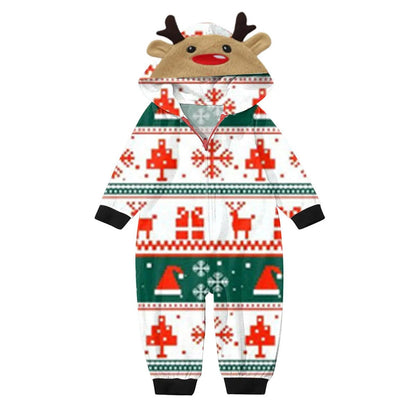 Reindeer Snowflake Christmas Tree Family matching Christmas-themed pajamas - ChildAngle