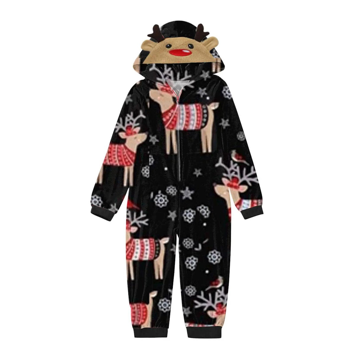 Reindeer Snowflake Christmas Tree Family matching Christmas-themed pajamas - ChildAngle