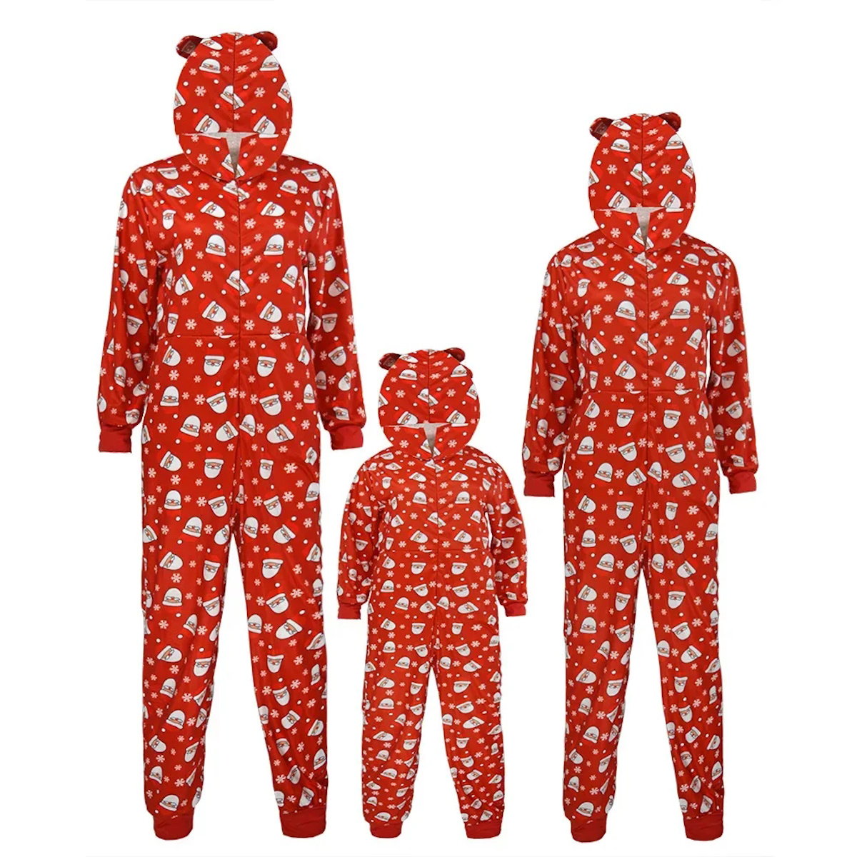 Family matching onesie santa claus Christmas pajamas set - ChildAngle Santa Claus Snowflake Onesie Family Matching Pajamas Set
