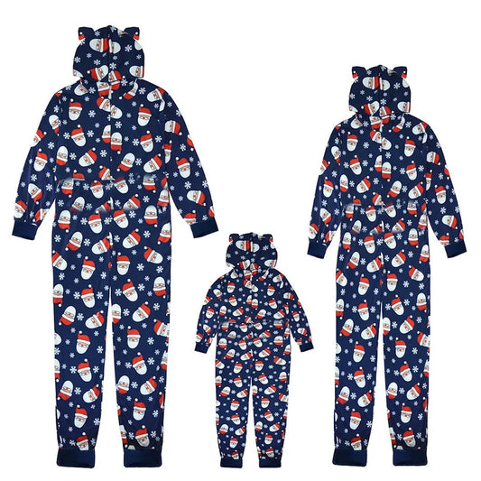 Family matching onesie santa claus Christmas pajamas set - ChildAngle Santa Claus Snowflake Onesie Family Matching Pajamas Set