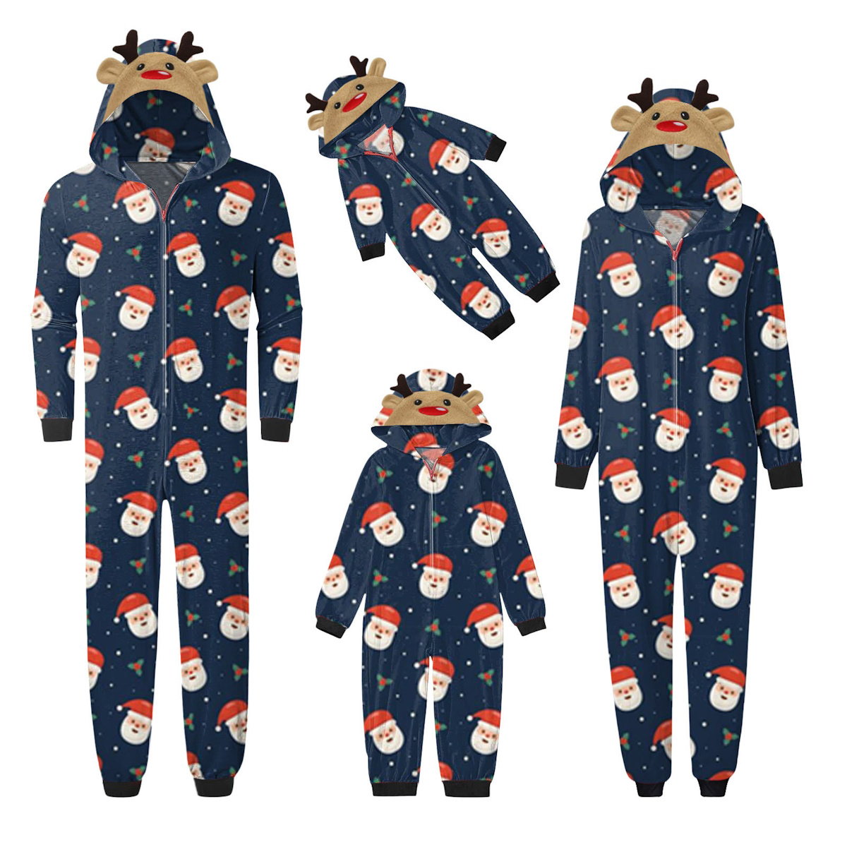 ChildAngle Allover Santa Claus Family matching Christmas-themed Onesie Pajamas 