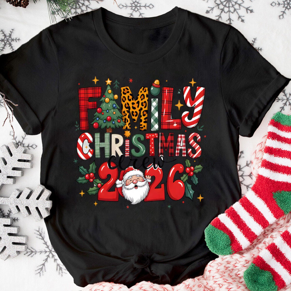 Black and Red Plaid Short Sleeve Family Matching Christmas Pajamas Letter Print Family Christmas 2026 - ChildAngle