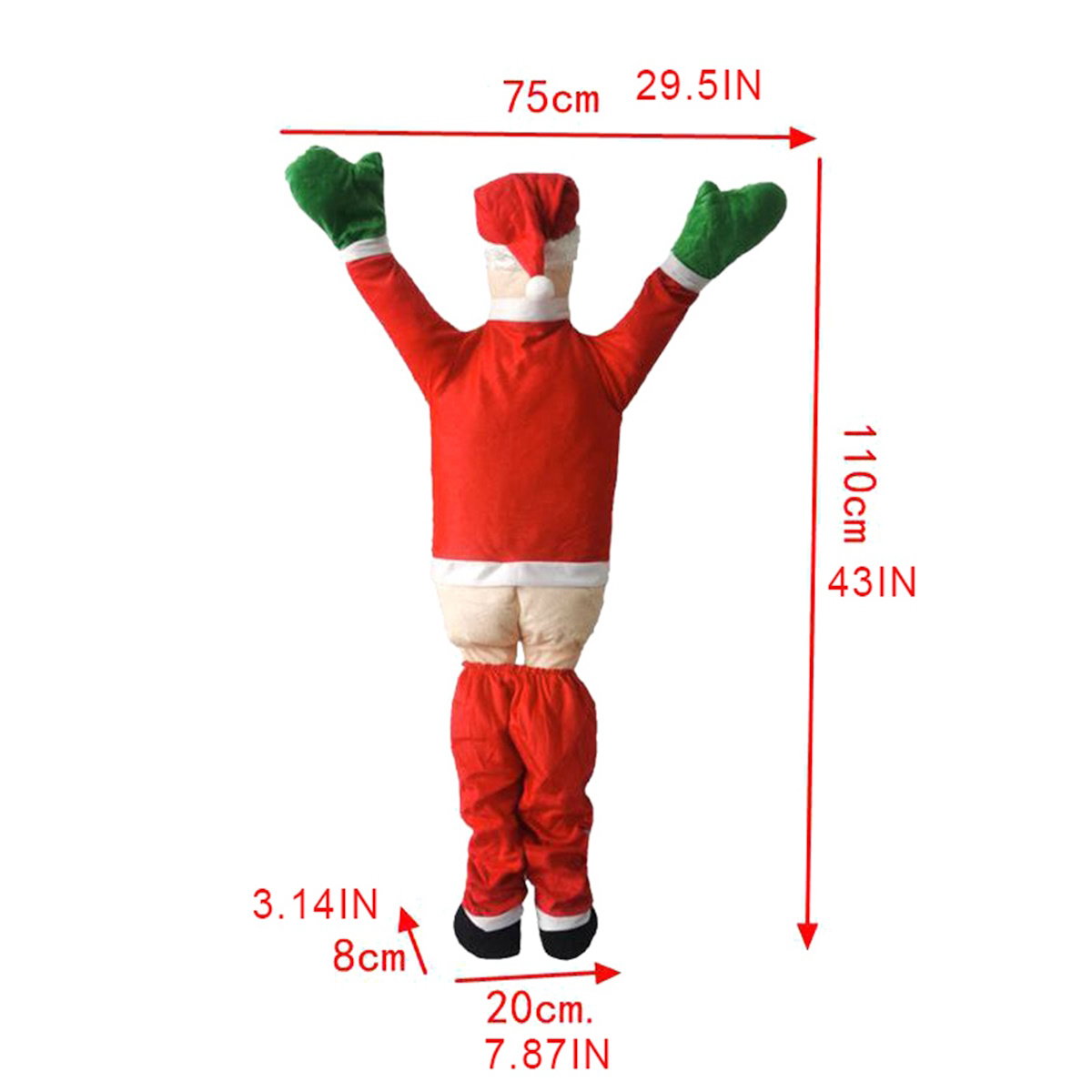Pants-Down Naughty Santa Christmas Outdoor Hanging Decoration - ChildAngle