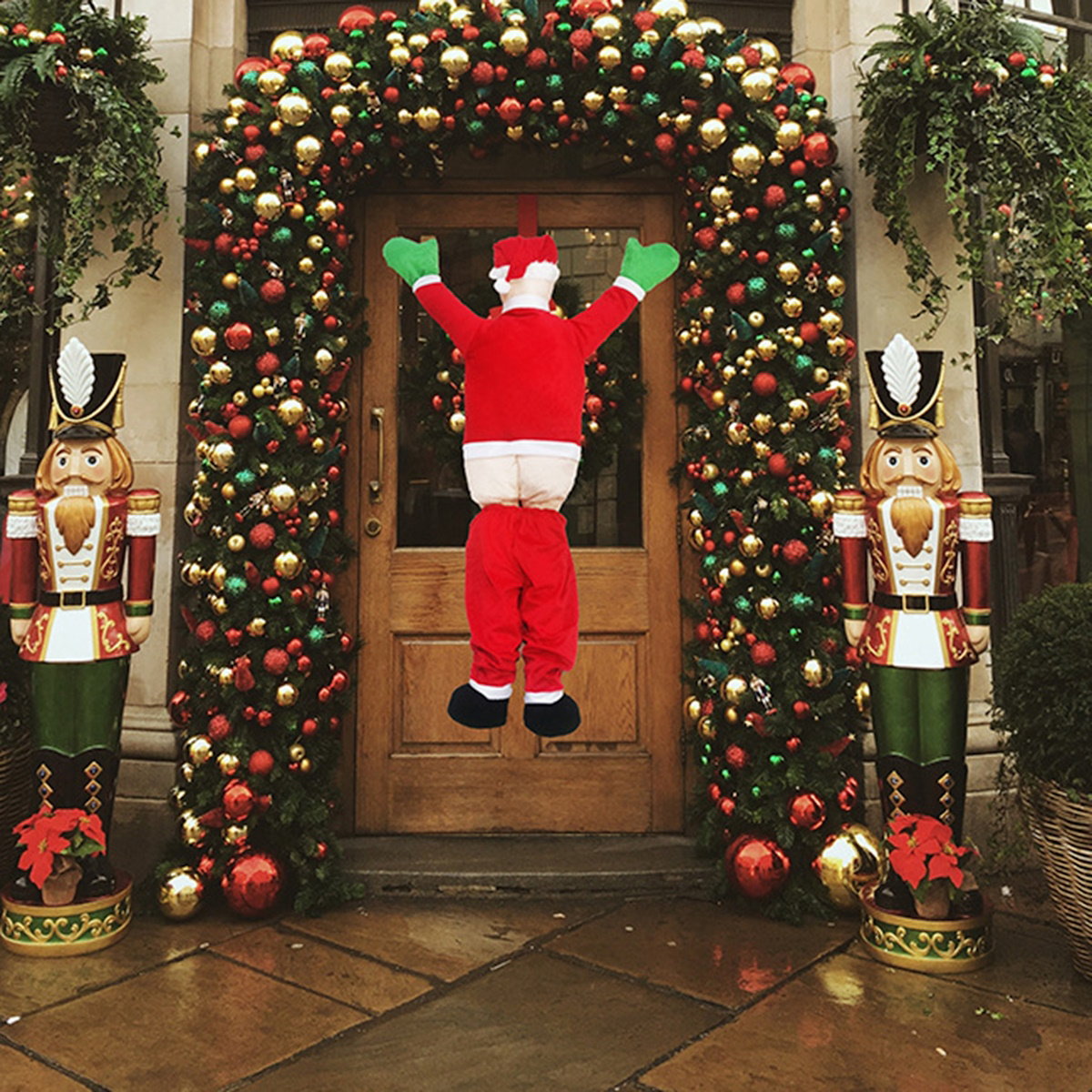 Pants-Down Naughty Santa Christmas Outdoor Hanging Decoration - ChildAngle