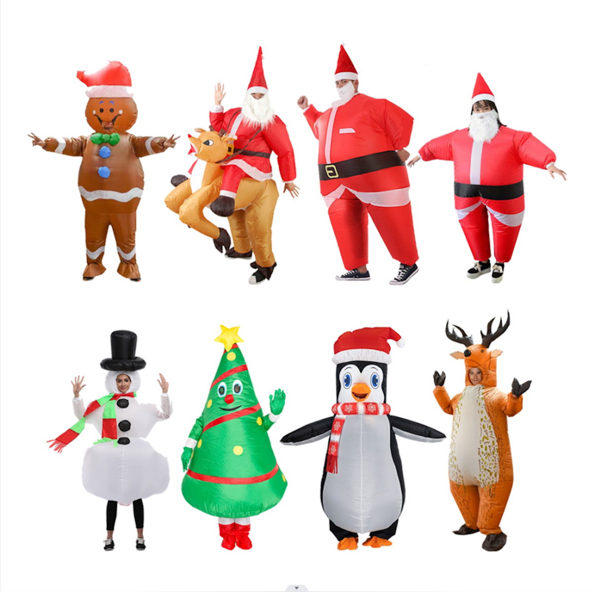 Inflatables Christmas Costume Inflatable Santa Costumes Snowman Gingerbread Man - ChildAngle