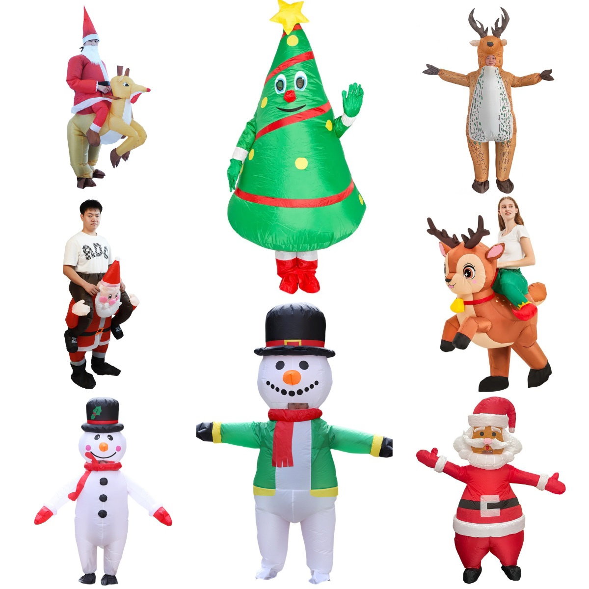 Inflatables Christmas Costume Inflatable Santa Costumes Snowman Gingerbread Man - ChildAngle