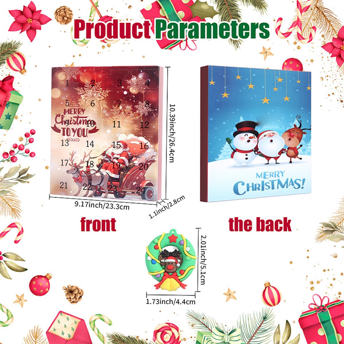 Christmas Squishy Advent Calendar with 24 PCS Ornaments Countdown - ChildAngle