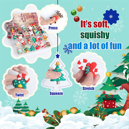 Christmas Squishy Advent Calendar with 24 PCS Ornaments Countdown - ChildAngle