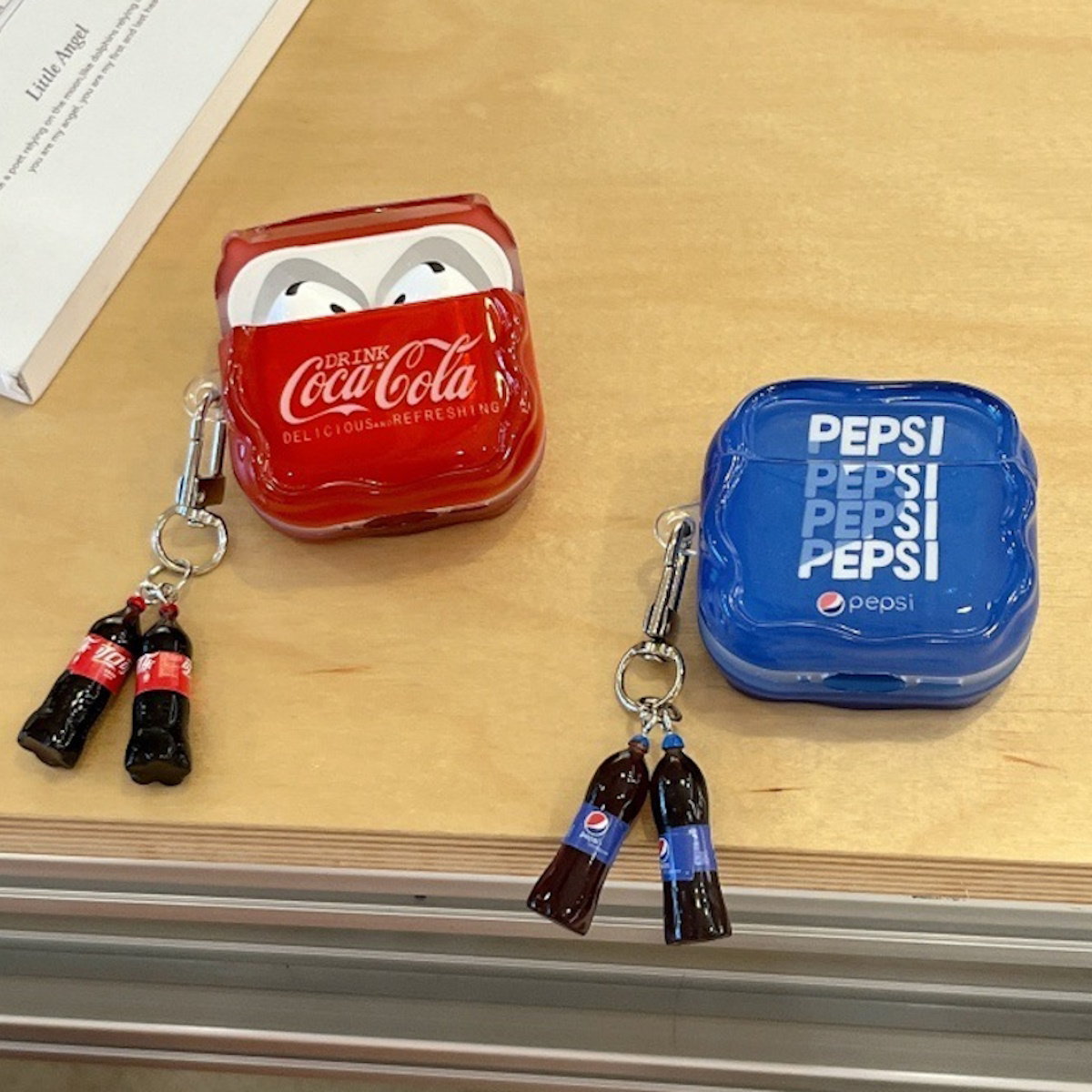 Red Coca-Cola and Pepsi AirPods case - ChildAngle