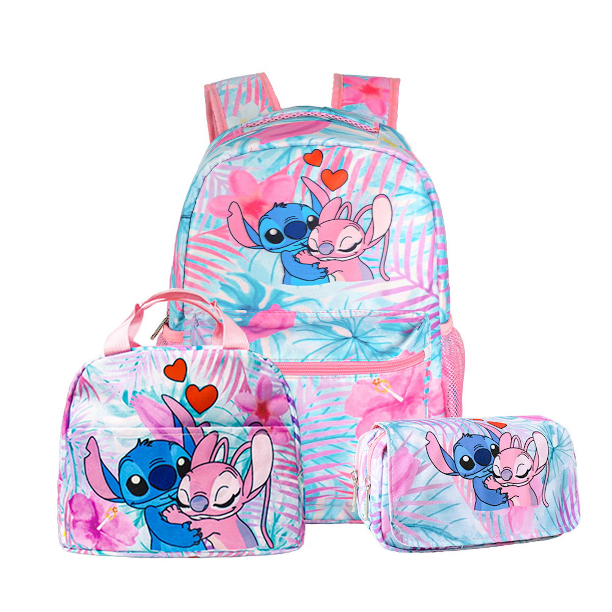 Roblox Stitch Sanrio Kuromi Hello Kitty Cinnamoroll 3PCS Cute Cartoon Backpack and Lunchbox Pencil Case Set for School - ChildAngle