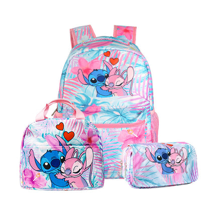 Roblox Stitch Sanrio Kuromi Hello Kitty Cinnamoroll 3PCS Cute Cartoon Backpack and Lunchbox Pencil Case Set for School - ChildAngle