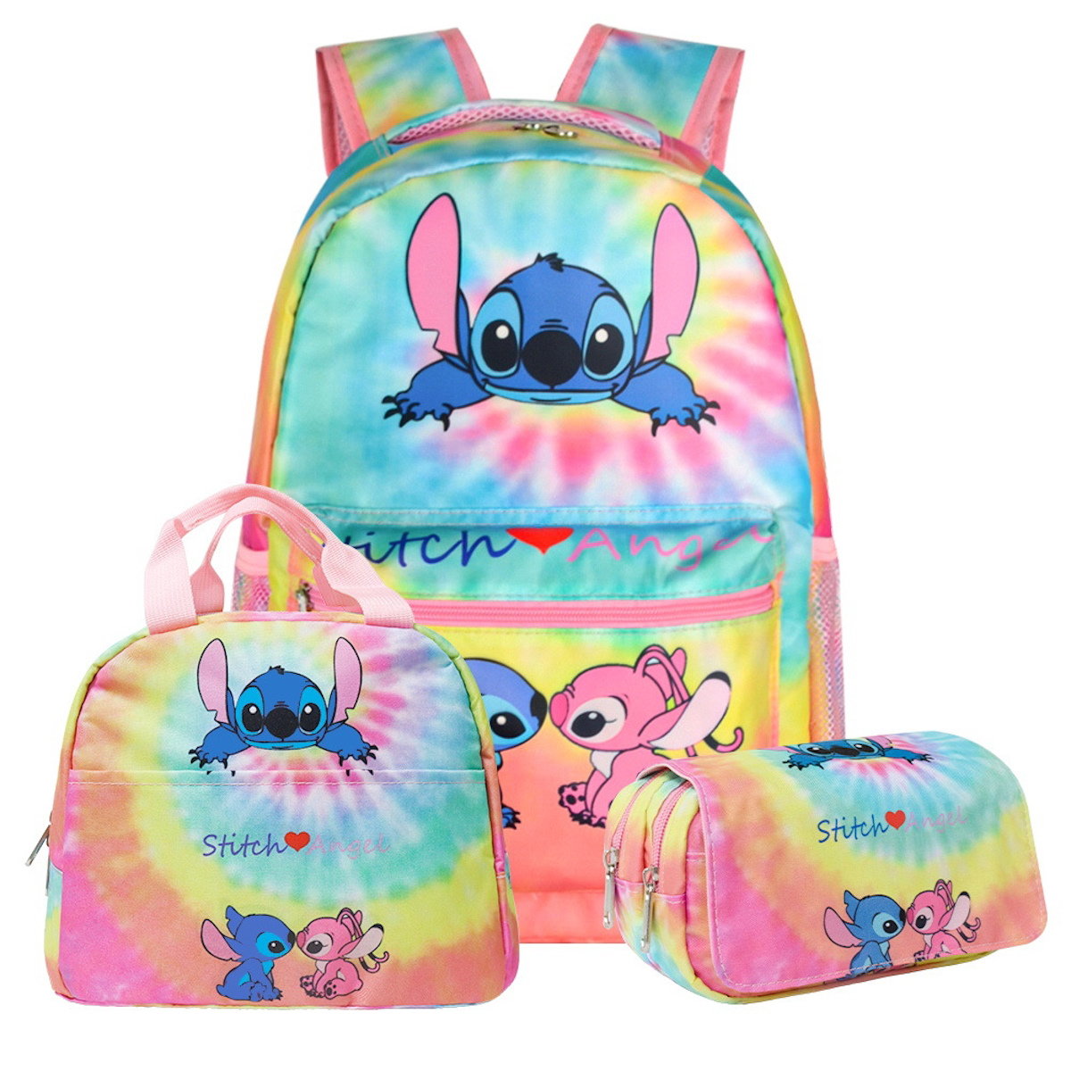 Roblox Stitch Sanrio Kuromi Hello Kitty Cinnamoroll 3PCS Cute Cartoon Backpack and Lunchbox Pencil Case Set for School - ChildAngle