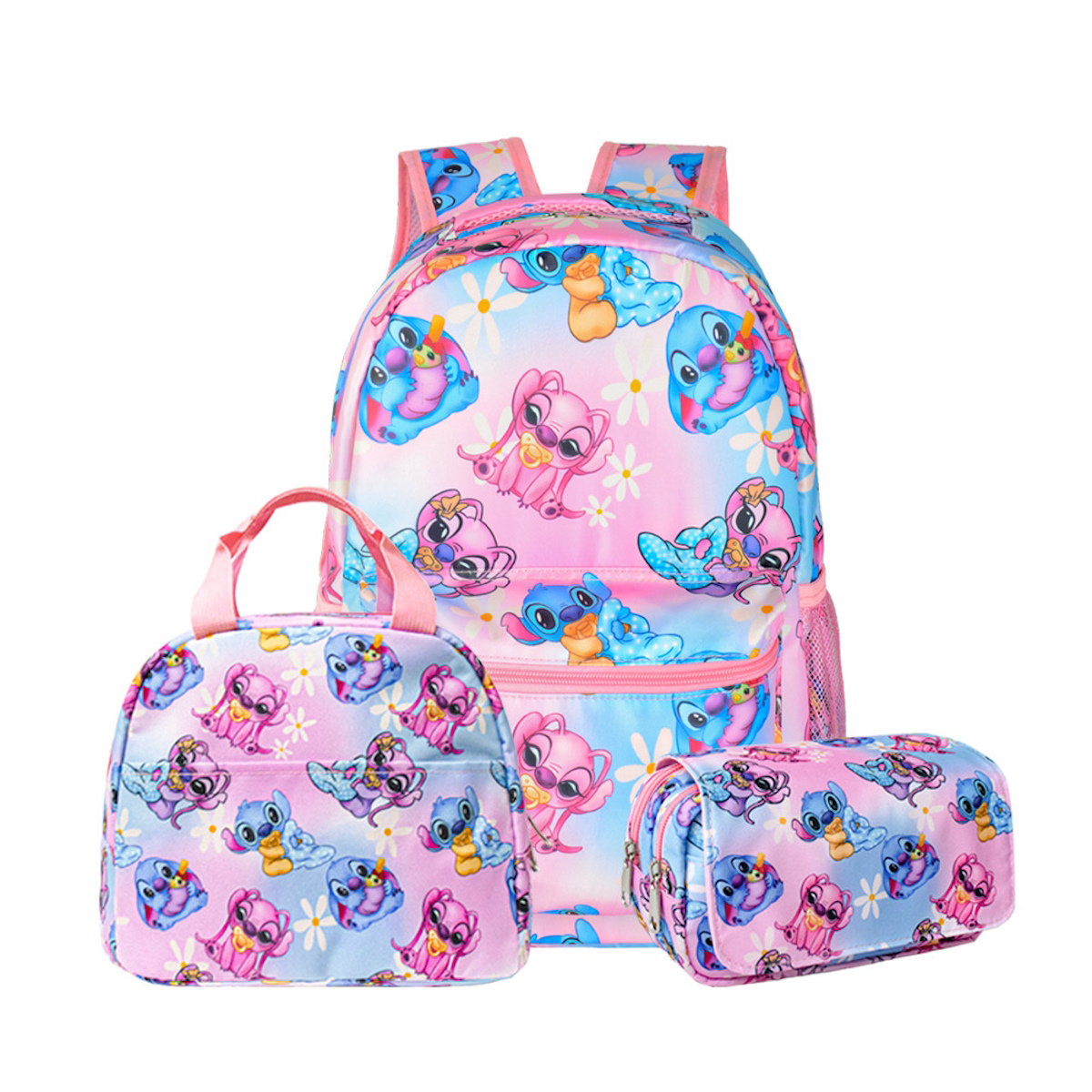 Roblox Stitch Sanrio Kuromi Hello Kitty Cinnamoroll 3PCS Cute Cartoon Backpack and Lunchbox Pencil Case Set for School - ChildAngle