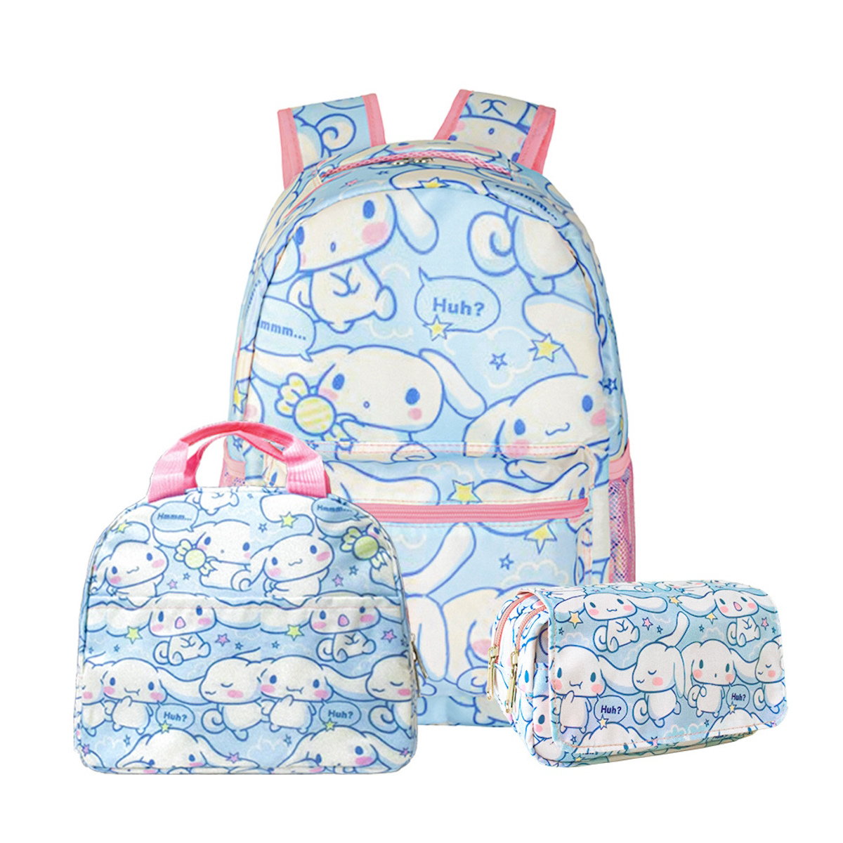 Roblox Stitch Sanrio Kuromi Hello Kitty Cinnamoroll 3PCS Cute Cartoon Backpack and Lunchbox Pencil Case Set for School - ChildAngle