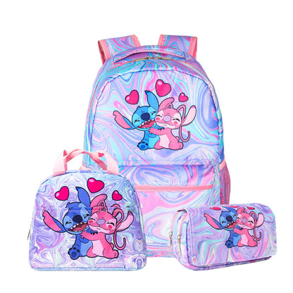 Roblox Stitch Sanrio Kuromi Hello Kitty Cinnamoroll 3PCS Cute Cartoon Backpack and Lunchbox Pencil Case Set for School - ChildAngle