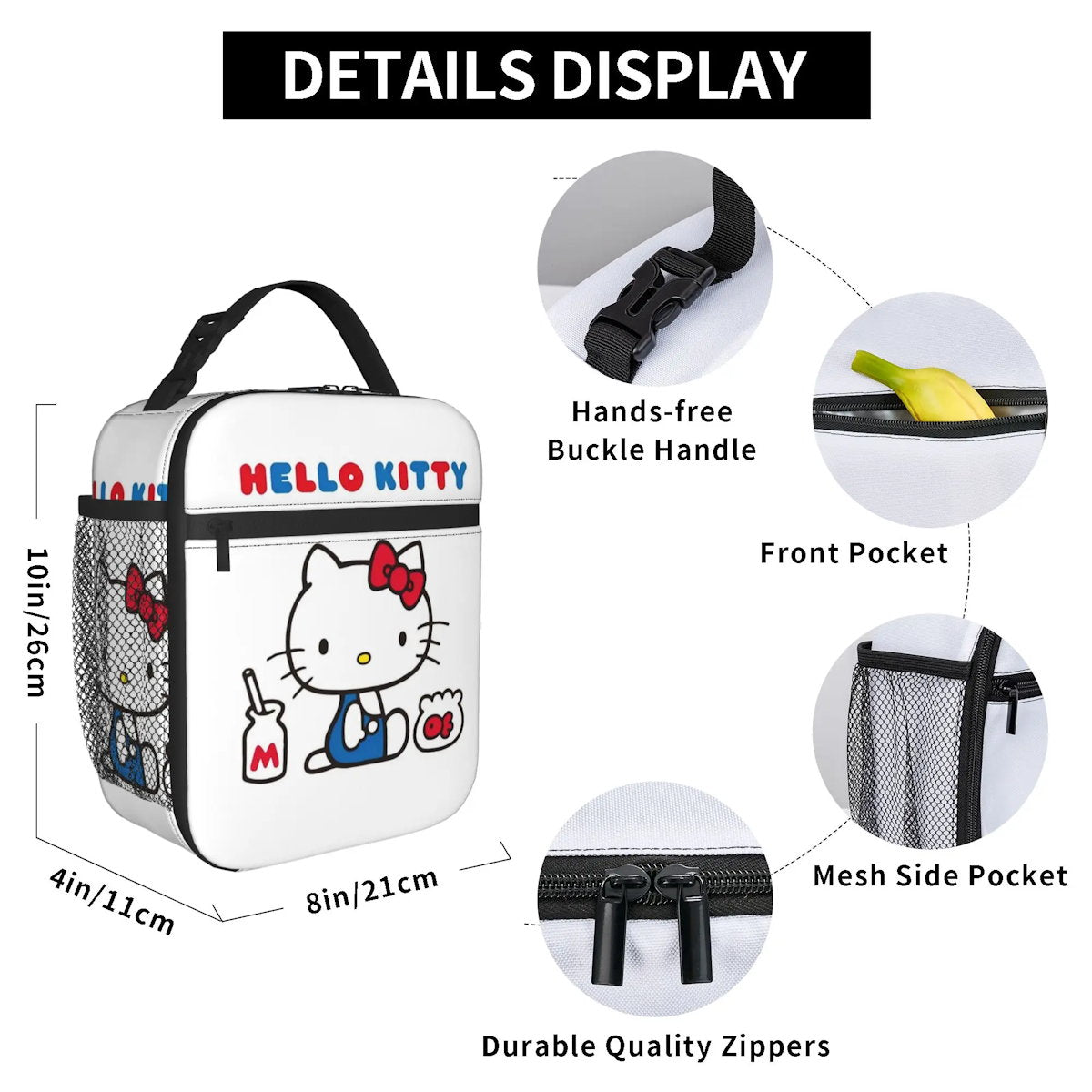 Cute Pattern Hello Kitty Lunch Bags Portable Insulated School Lunch Bag - ChildAngle