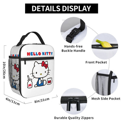 Cute Pattern Hello Kitty Lunch Bags Portable Insulated School Lunch Bag - ChildAngle