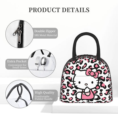 Hello Kitty Lunch Bags Portable Insulated Tote for Schools - ChildAngle