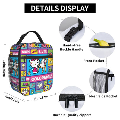 Hello Kitty Lunch Bag Portable Insulated Tote for Girls - ChildAngle