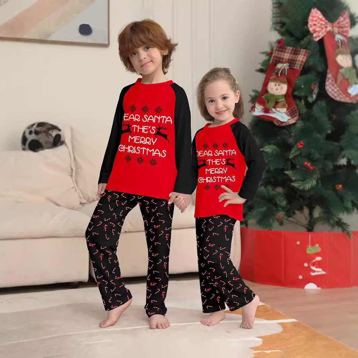 Matching Family Pajamas Set Merry Christmas Dear Santa - ChildAngle