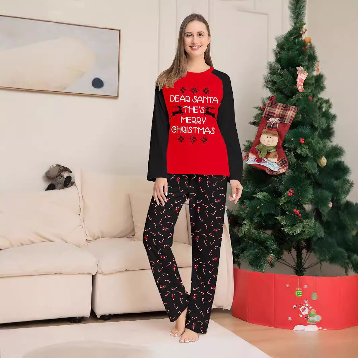 Matching Family Pajamas Set Merry Christmas Dear Santa - ChildAngle