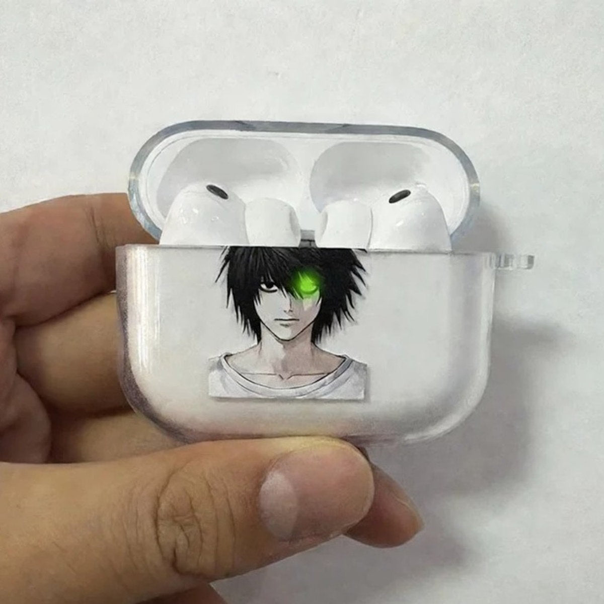 Death Note AirPods Case Mikami L Ryuk AirPods Case White airpod case with anime character - ChildAngle