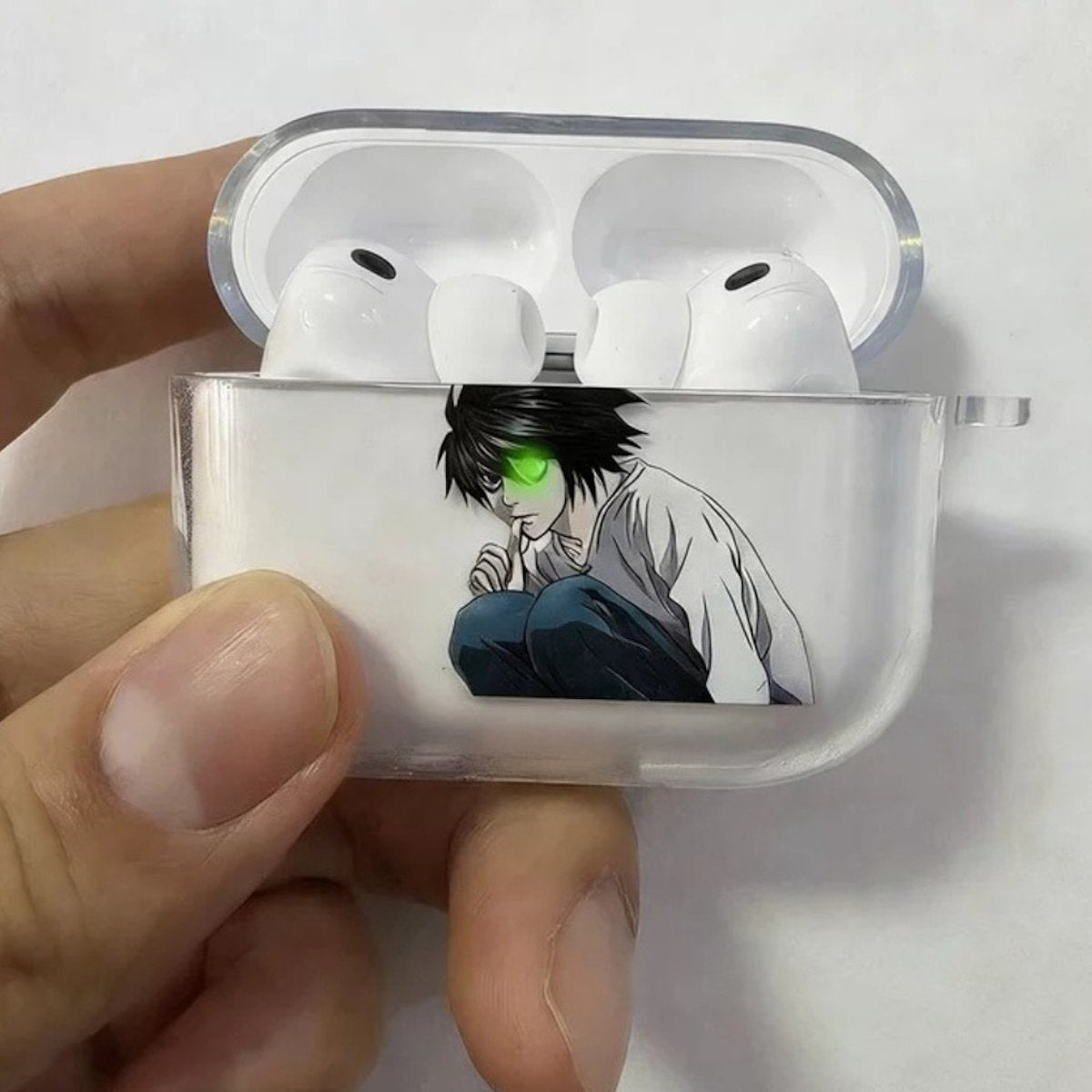 Death Note AirPods Case Mikami L Ryuk AirPods Case White airpod case with anime character - ChildAngle